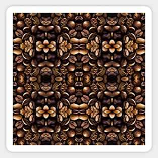 Brown Roasted Coffee Beans Pattern 1 Sticker